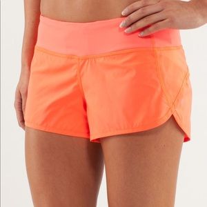 Bright peach/orange Lululemon Speed Short Size 6